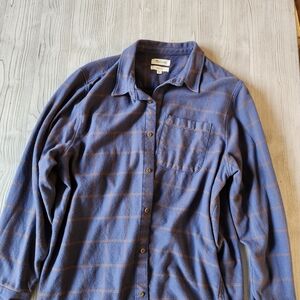 Madewell Navy and Orange Sunday Flannel Shirt